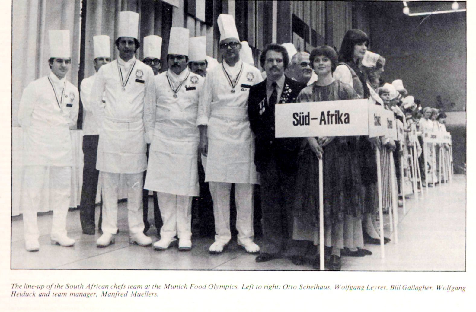 South Africa's first national culinary team at the Culinary Olympics in Munich, 1980