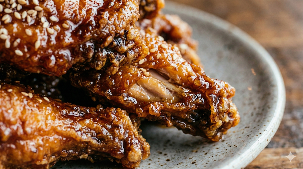 Crispy double-fried Korean-Style Wings with blistered golden crust