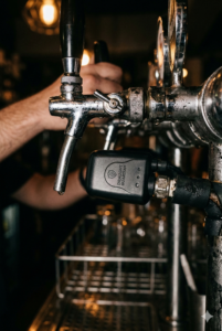 Automated draught monitoring device on beer tap helping Smart Kitchens and Thicker Margins track beverage waste