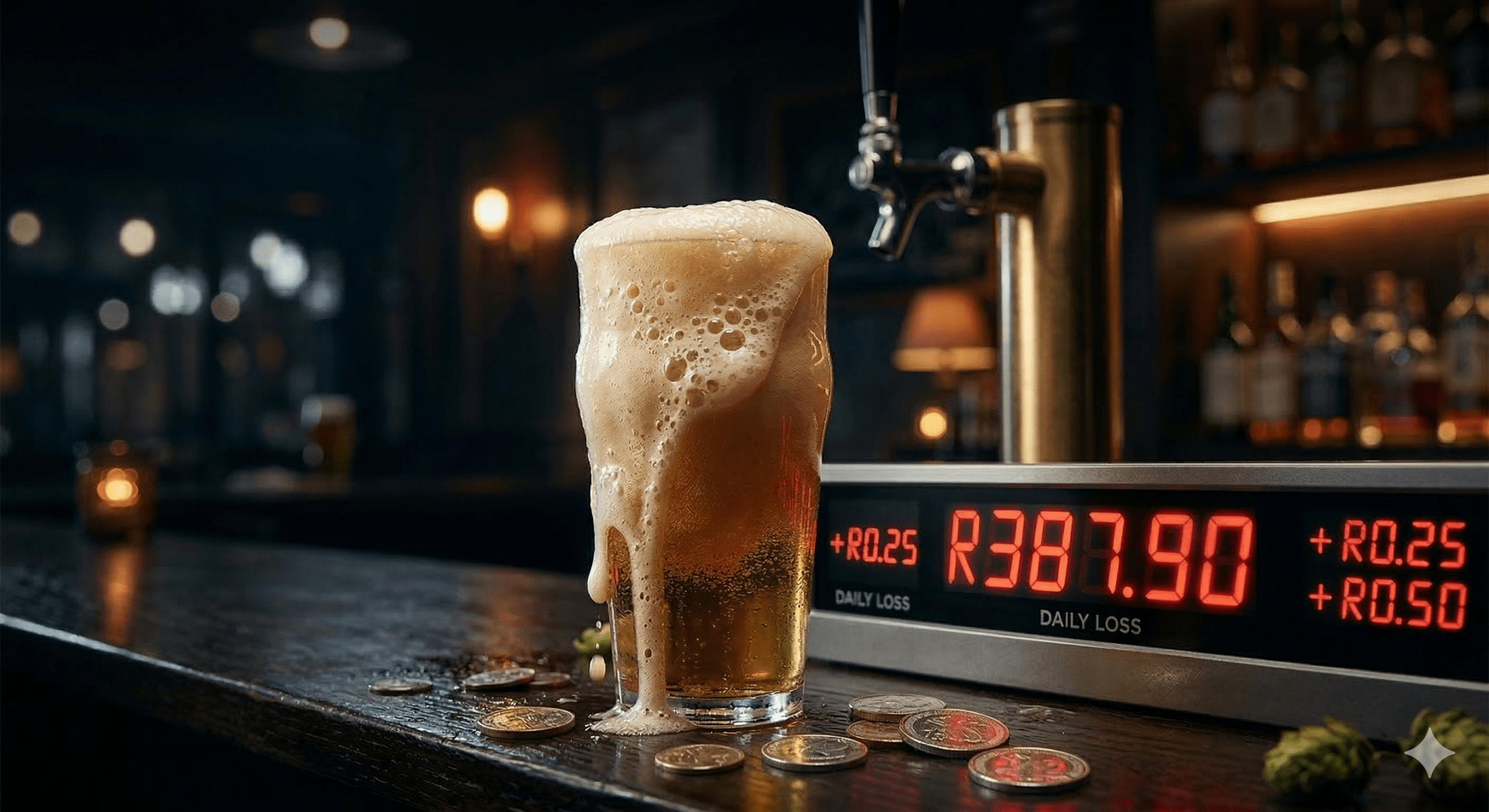 Close up of beer tap with precise measured pouring system in hospitality