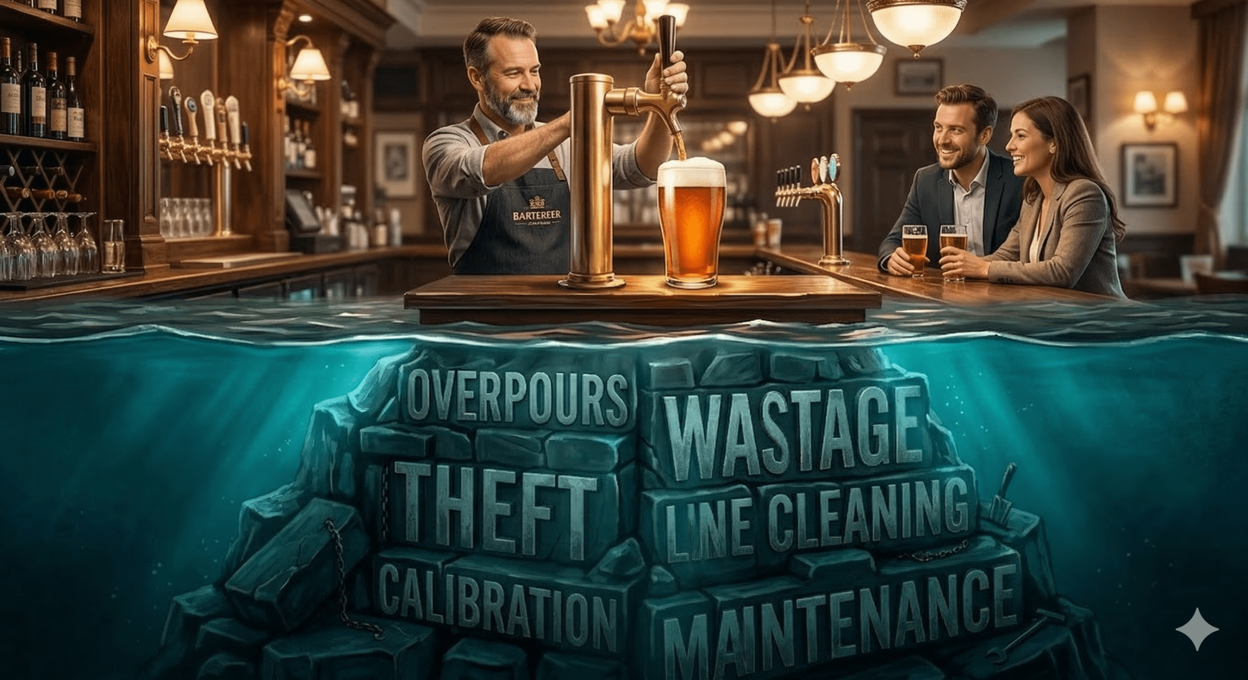 Restaurant bar using telemetry technology to reduce beverage wastage