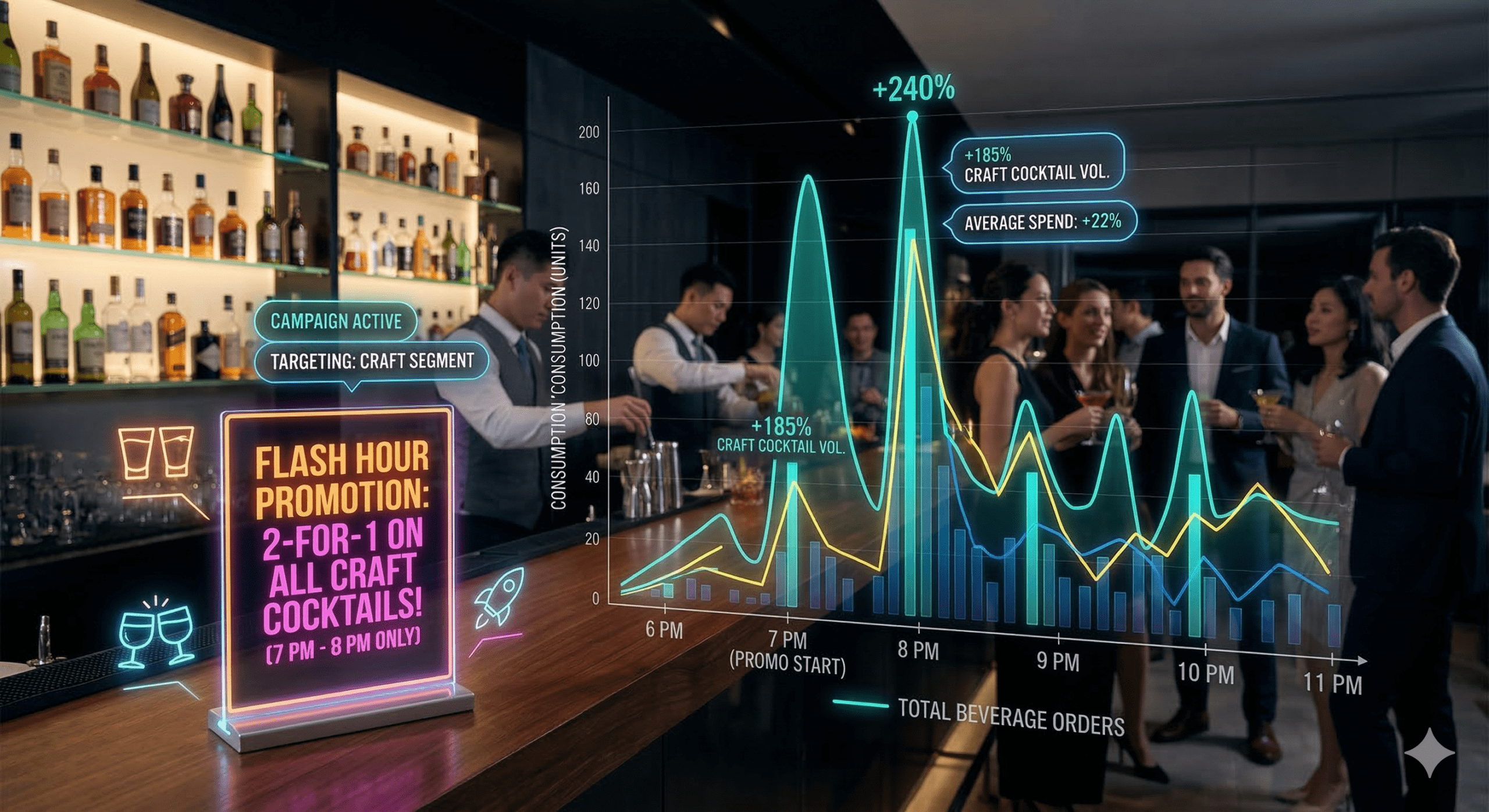 Multi tap bar system tracking beer wine and cocktail dispensing in real time